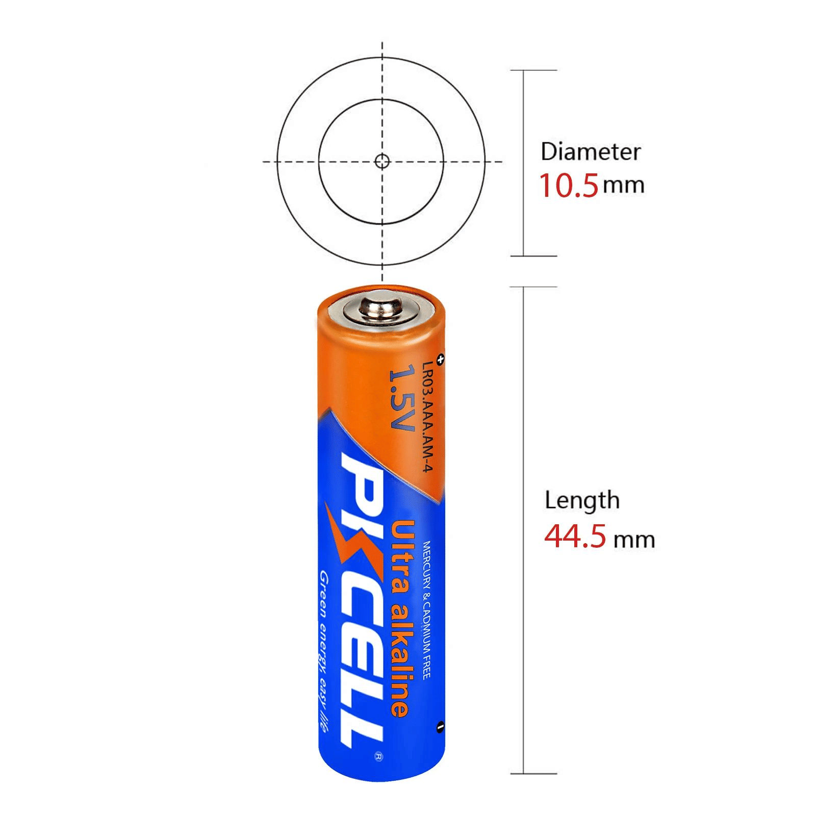 PKCell AAA 1.5V High-Performance Alkaline Batteries for Remote Control