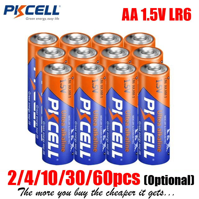 PKCell AA Alkaline Batteries 1.5V LR6 Pack