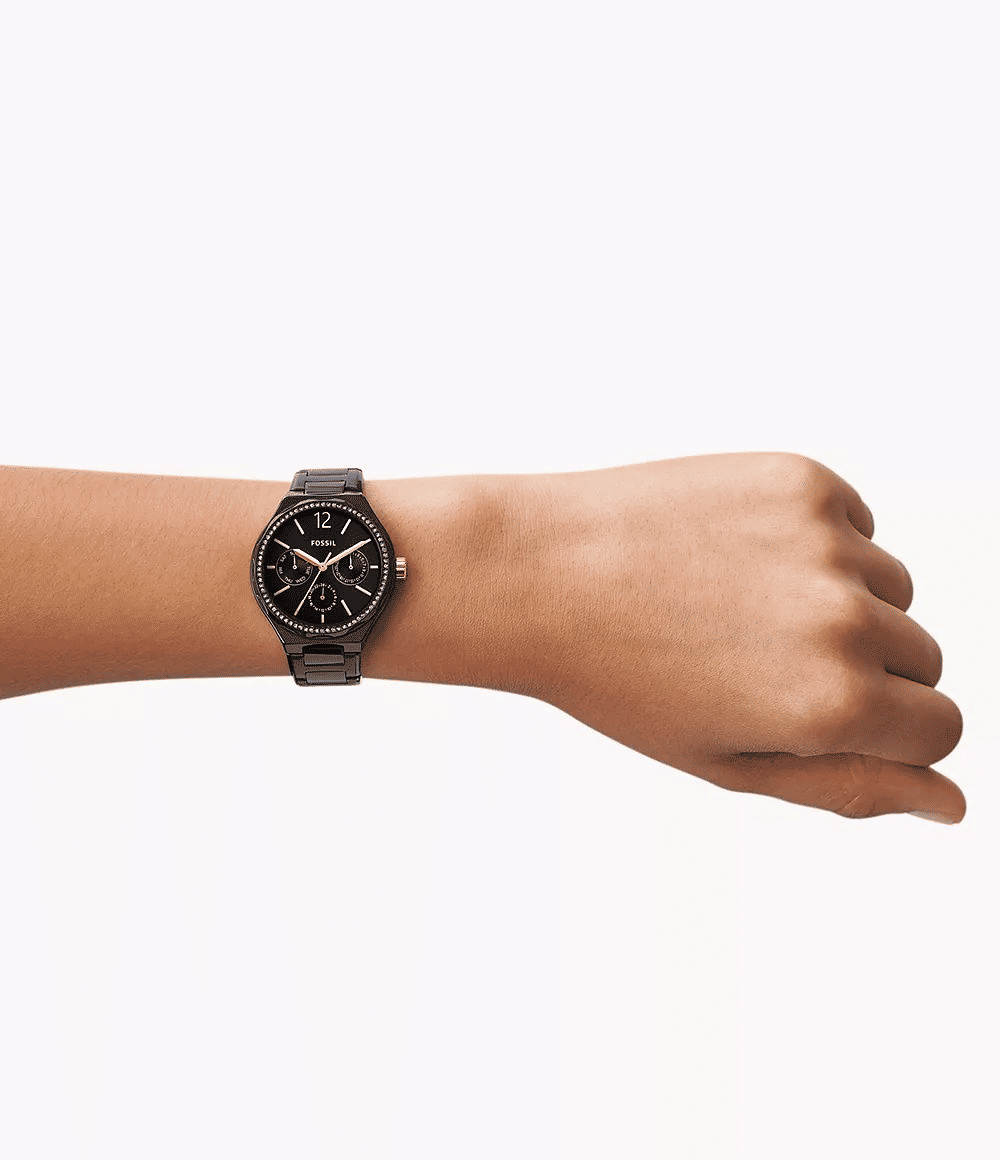 Fossil Evanston His and Her Black Multifunction Watch Set