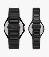 Fossil Evanston His and Her Black Multifunction Watch Set