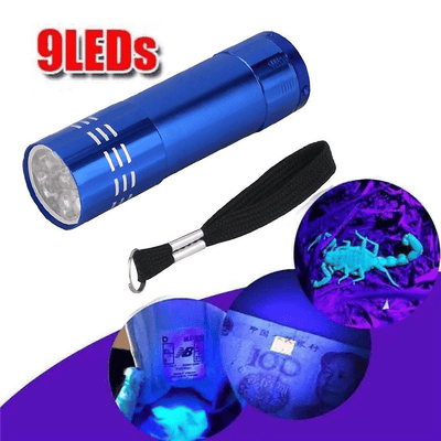Generic 9 LED UV Flashlight Portable Money Detector Torch