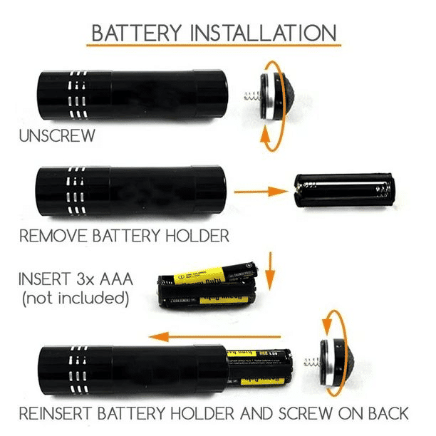 Generic UV 9-LED Portable Flashlight Camping Torch Red