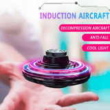UFO Fidget Flying Spinner Magic Hover Orb with RGB Lights Black