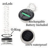 Generic Solar Mason Jar LED Fairy String Lights 20 LED Silver