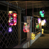 Generic Solar Mason Jar LED Fairy String Lights 20 LED Silver