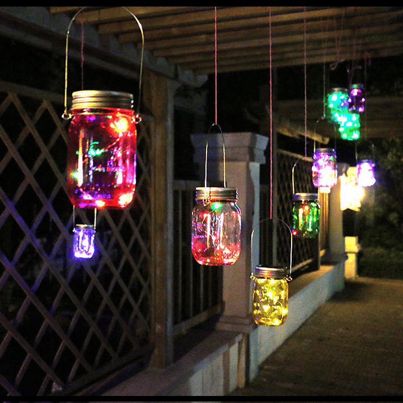 Generic Solar Mason Jar LED Fairy String Lights 20 LED Silver