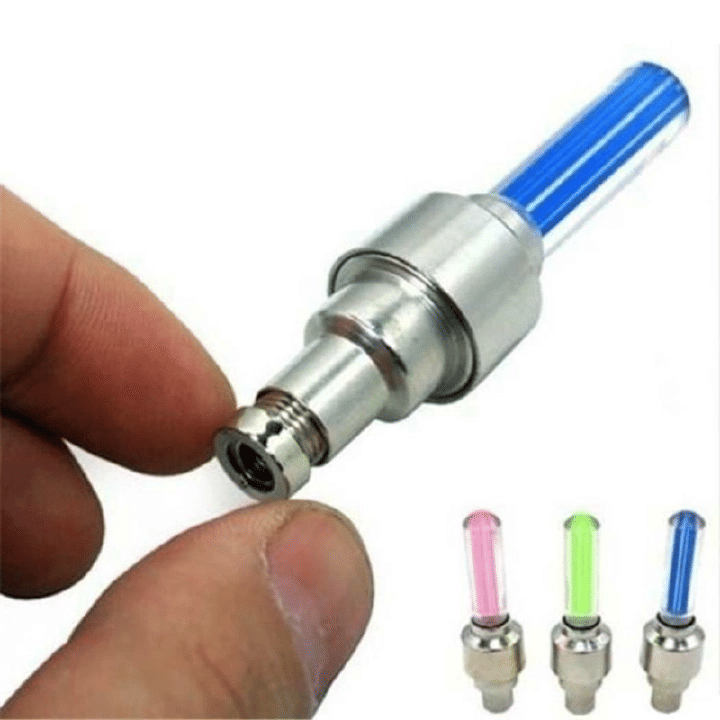 4PCS Bicycle Bike LED Lights Tire Valve Cap Flashlight Auto Car Motorcycle Tire Air Valve Wheel Spokes Light Bike Accessories