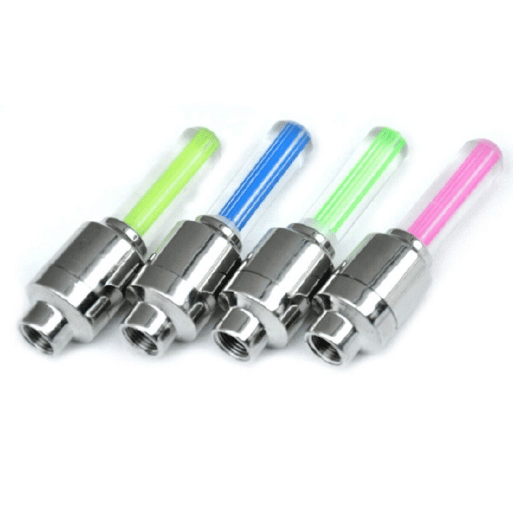 4PCS Bicycle Bike LED Lights Tire Valve Cap Flashlight Auto Car Motorcycle Tire Air Valve Wheel Spokes Light Bike Accessories