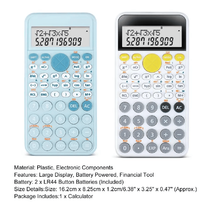 VEDO Scientific Calculator 240+ Functions Dual Power KCSE Approved Blue