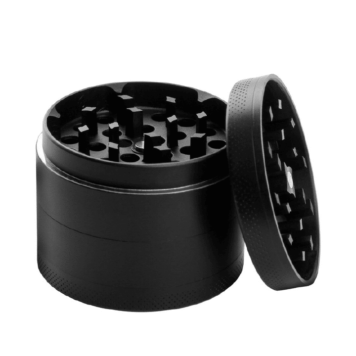 4-Layer Zinc Alloy Metal Tobacco Herb Grinder Spice Mill Crusher Kitchen Tool 35mm Black