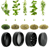 4-Layer Zinc Alloy Metal Tobacco Herb Grinder Spice Mill Crusher Kitchen Tool 35mm Black