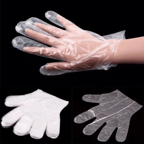 100-Pack Clear Disposable Plastic Gloves Food Grade PE for Kitchen Cooking Cleaning