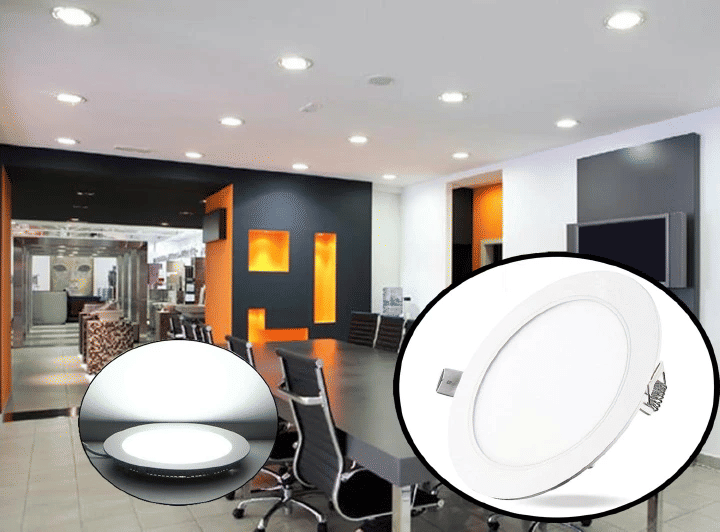 6W LED Recessed Ceiling Light Round Panel Lamp 6000K Cold White 12cm for Home Office Commercial Lighting