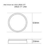AG4 LR626 377 CX66W Alkaline Watch Battery 2-Pack