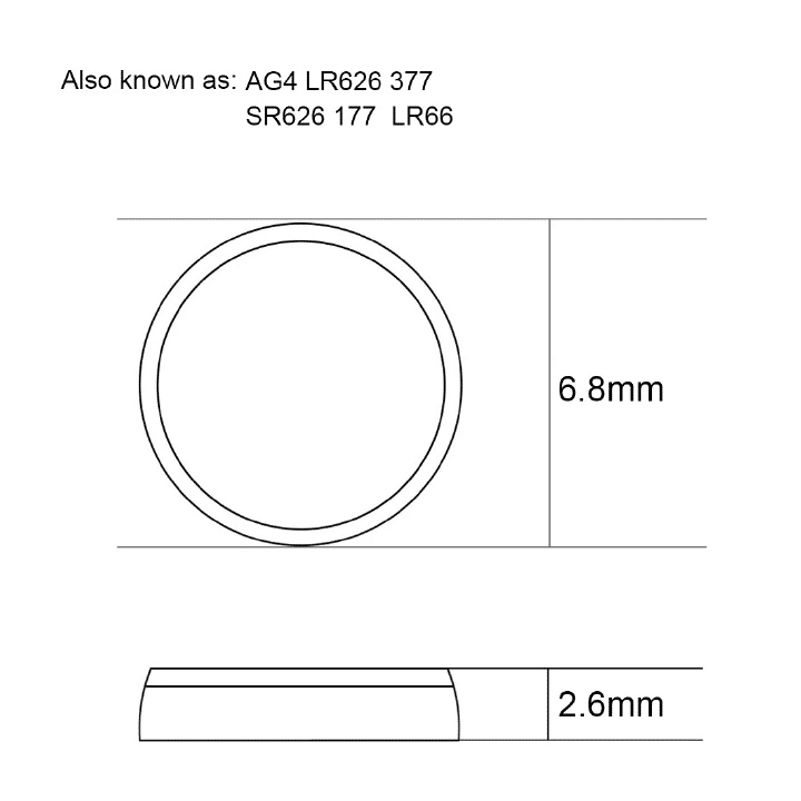 AG4 LR626 377 CX66W Alkaline Watch Battery 2-Pack