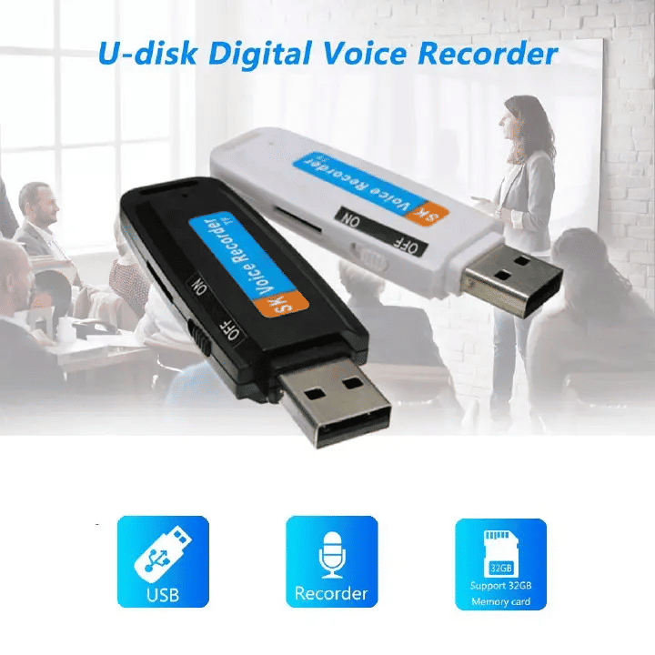 Hidden Digital USB Voice Recorder Portable MP3 Flash Drive Dictaphone Microphone