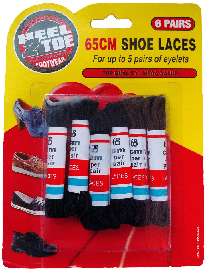 6 Pairs Round Replacement Shoe & Boot Laces Top Quality Multicoloured 65cm
