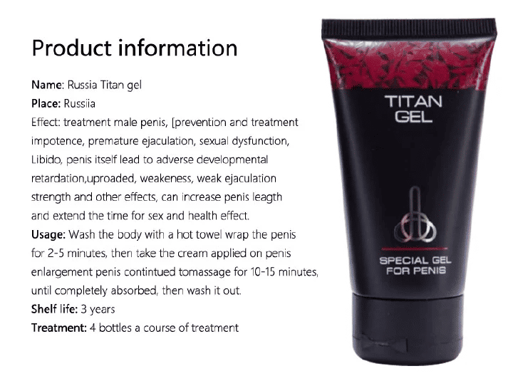Titan Gel Natural Male Enhancement Massage Cream for Virility Clear