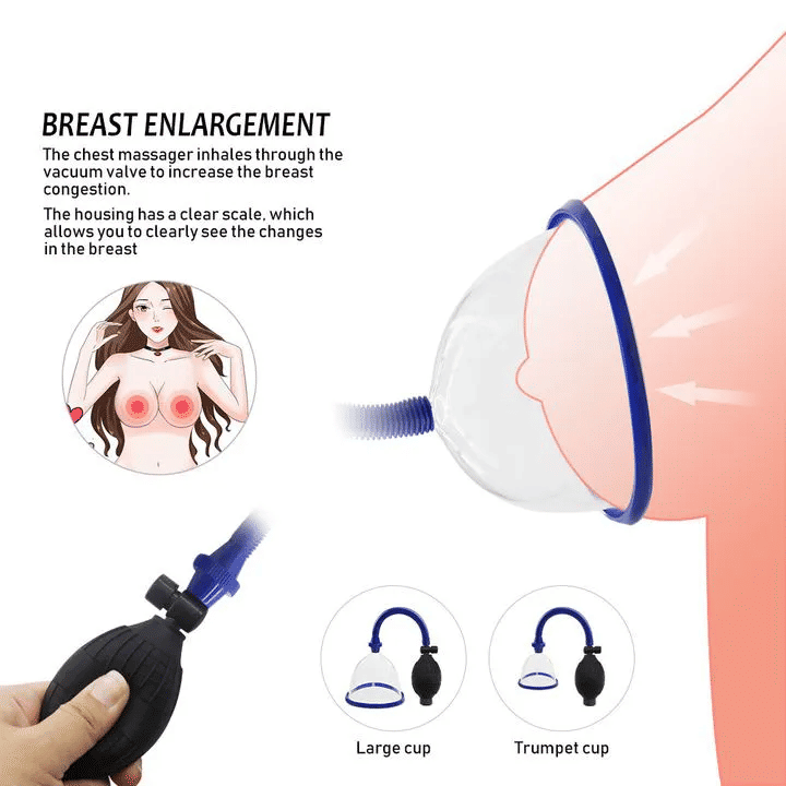 Vacuum Breast Enlargement Pump Nipple Sucker Clitoris Stimulator Adult Sex Toy Clear