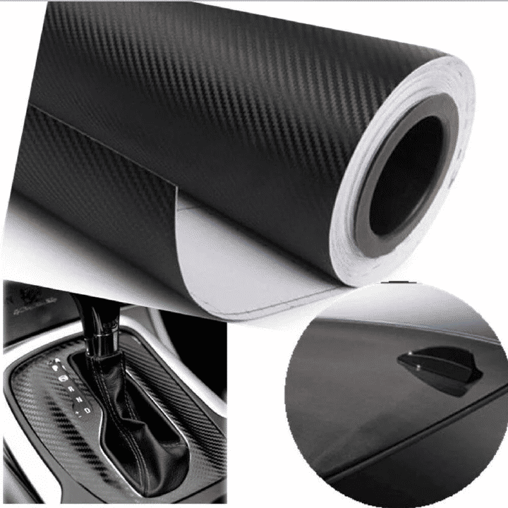 3D Carbon Fiber Vinyl Car Wrap Sheet Roll Film Sticker Decal Black