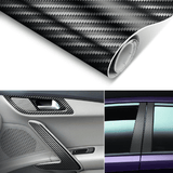 3D Carbon Fiber Vinyl Car Wrap Sheet Roll Film Sticker Decal Black