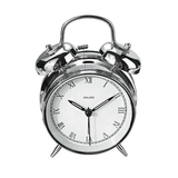 Digoo DG-TBK 4-Inch Twin Bell Retro Metal Desk Clock with Night Light Silver
