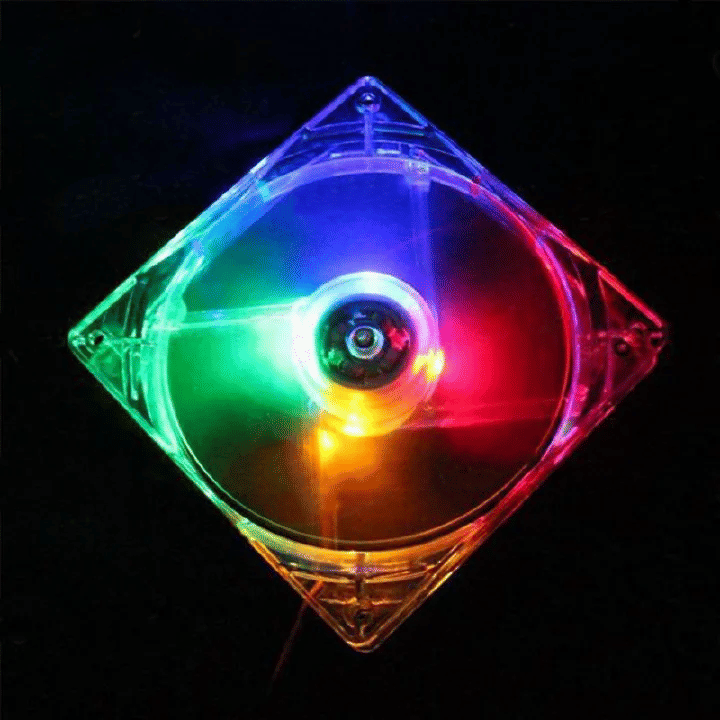 80mm Computer Case Fan 12V LED Silent Cooling Fan with Colorful Lights Clear