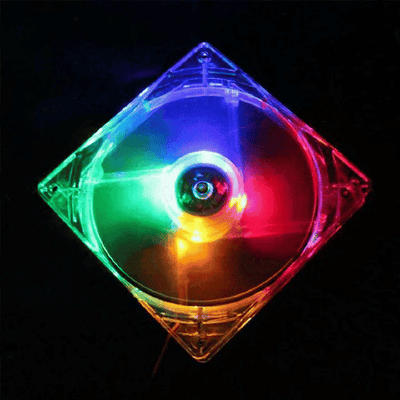 80mm Computer Case Fan 12V LED Silent Cooling Fan with Colorful Lights Clear