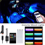 4-in-1 Car LED Strip Light 7 Multicolor Interior RGB Under Dash Lighting Wireless Remote Control
