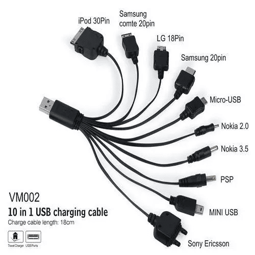 10 in 1 Universal Charging Cable USB Cable Compatible with Samsung LG Huawei