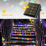 100 LED Solar Fairy Lights 33ft Silver Wire 8 Modes IP65 Waterproof Outdoor Indoor Decorations Multicolour