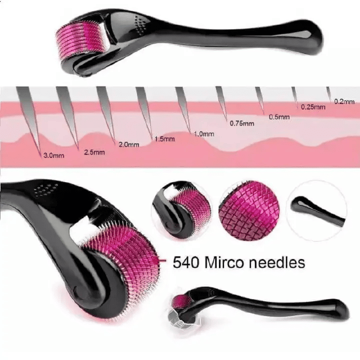 540 Needles Derma Micro Needle Titanium Roller for Anti Hair Loss Hair Regrowth