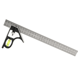 Combination Square 300mm 12-Inch Heavy Duty Professional Adjustable Right Angle Ruler Universal Inch/Metric Stainless Steel Level & Tool Metal-Body Carpenter's Multi-Functional Engineer Measur