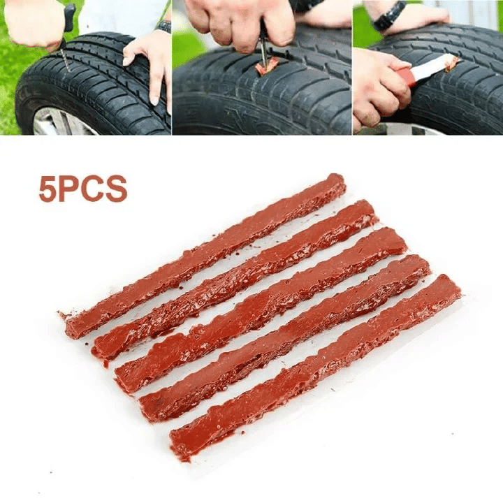 5PCS Tubeless Tire Repair Strips Motorcycle Car Puncture Rubber Strip Tool