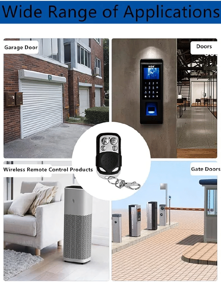433MHz Cloning Wireless Remote Control Key 4 Button Universal Garage Door Gate Opener