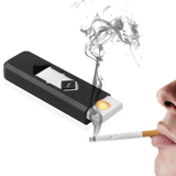 Portable USB Rechargeable Flameless Lighter Superman Cigars Cigarettes Silent Windproof Gadget Case