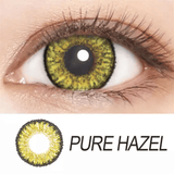 Pure Hazel 3-Tone Cosmetic Soft Contact Lenses 2-Pack Coloured with Free Case