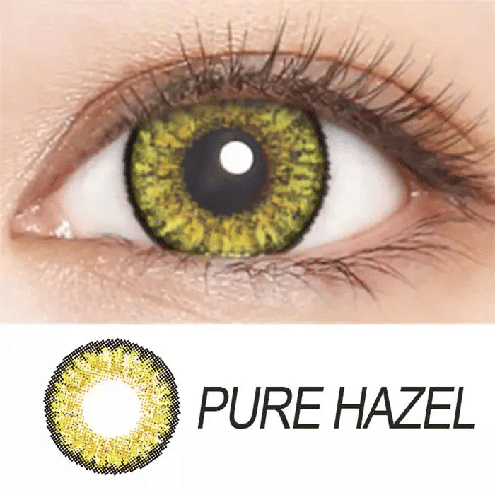 Pure Hazel 3-Tone Cosmetic Soft Contact Lenses 2-Pack Coloured with Free Case