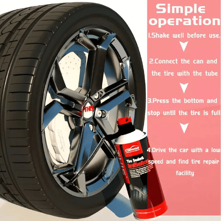 450ml Tire Sealer & Inflator Emergency Puncture Repair Non-Flammable Formula
