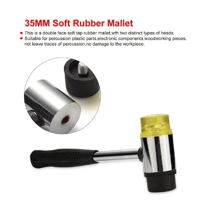 Kilimall Soft Rubber Mallet Hammer Double Faced Non-Slip Plastic Grip DIY Window Bead Tool