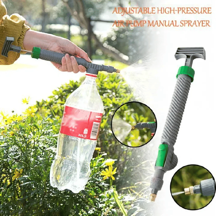 Manual Air Pump Sprayer Adjustable Drink Bottle Spray Head Nozzle Garden Watering Tool