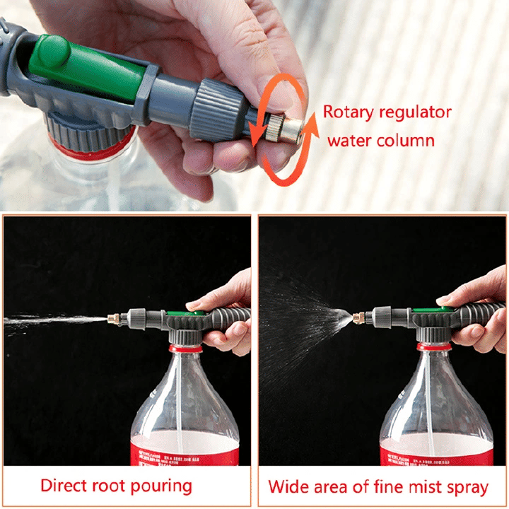 Manual Air Pump Sprayer Adjustable Drink Bottle Spray Head Nozzle Garden Watering Tool