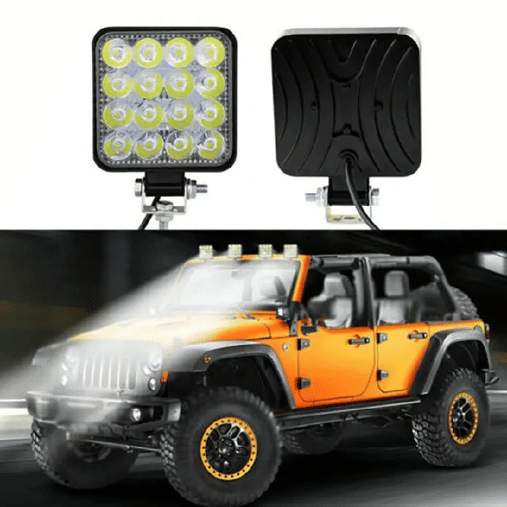 48W LED Spot Light Bar 12V Off-Road Flood Beam 4 Inch 16 LED Car SUV Truck Tractor Boat Trailer