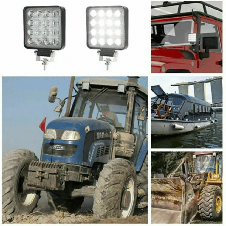 48W LED Spot Light Bar 12V Off-Road Flood Beam 4 Inch 16 LED Car SUV Truck Tractor Boat Trailer