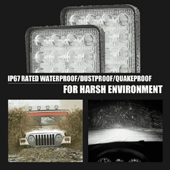 48W LED Spot Light Bar 12V Off-Road Flood Beam 4 Inch 16 LED Car SUV Truck Tractor Boat Trailer