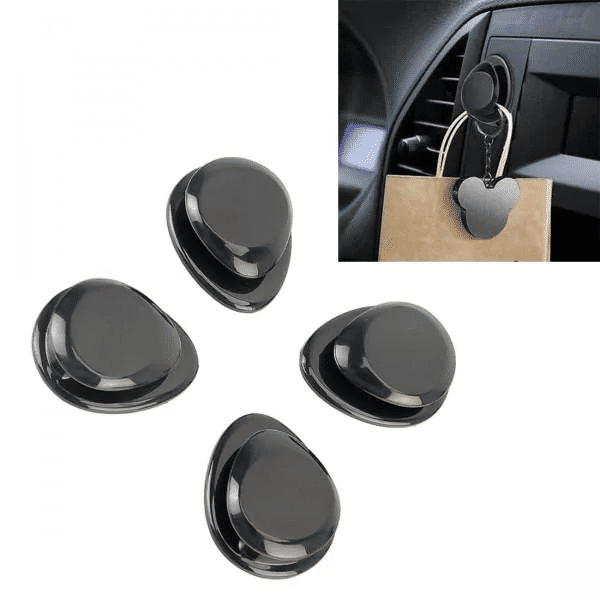 4-Pack Mini Car Hooks USB Cable Holder Dash Mount Hangers Universal Consoles Organizers