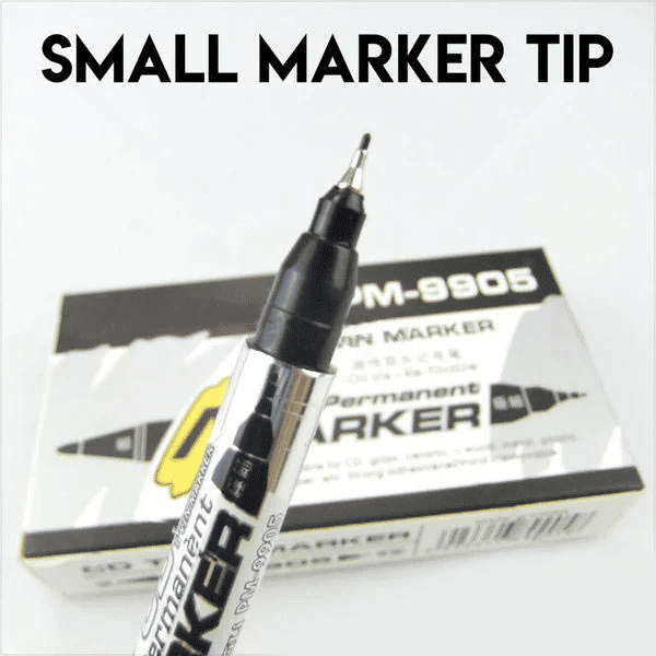 12 Pcs PM-9905 2 In 1 CD Twin Permanent Marker And Pen Both Side Black