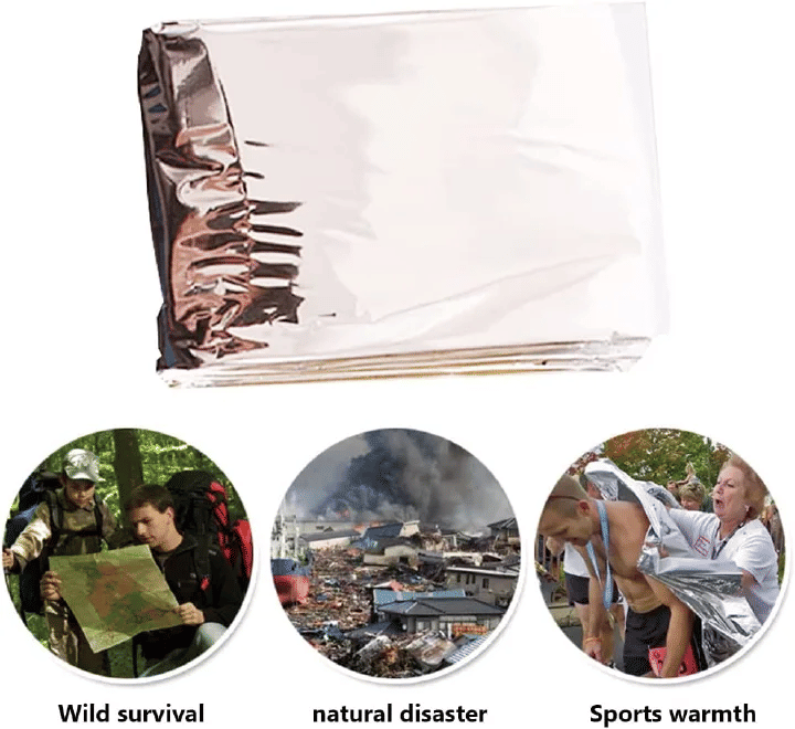 Outdoor Survival Waterproof Emergency Thermal Blanket 210x130cm Reusable Mylar Foil Gold