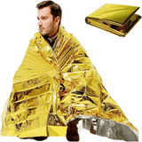 Outdoor Survival Waterproof Emergency Thermal Blanket 210x130cm Reusable Mylar Foil Gold