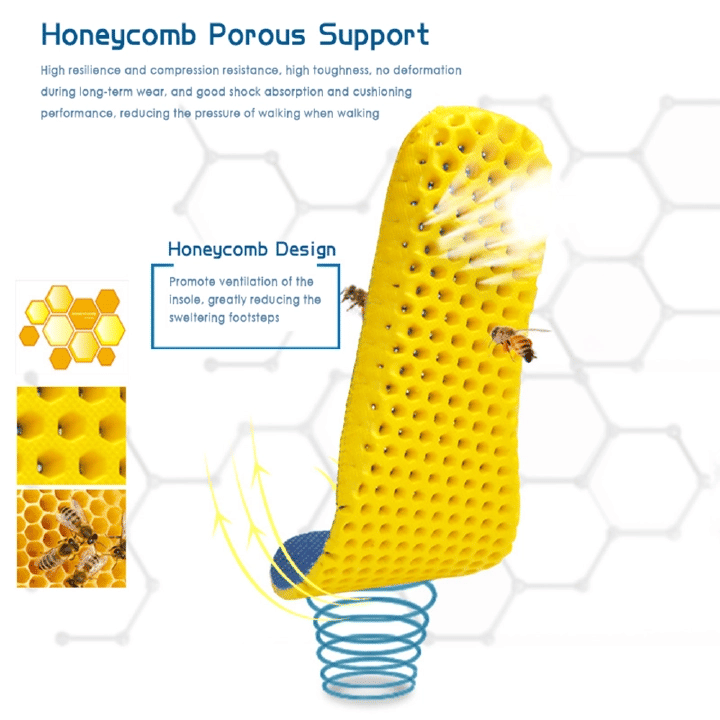 Memory Foam Insoles Breathable Deodorant Running Shoe Insert Mesh Cushion Men Women Sneakers